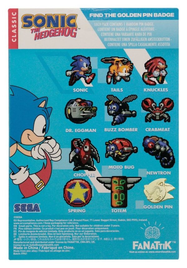 Sonic The Hedgehog Mystery Kitűzős Blind Box Display (12)