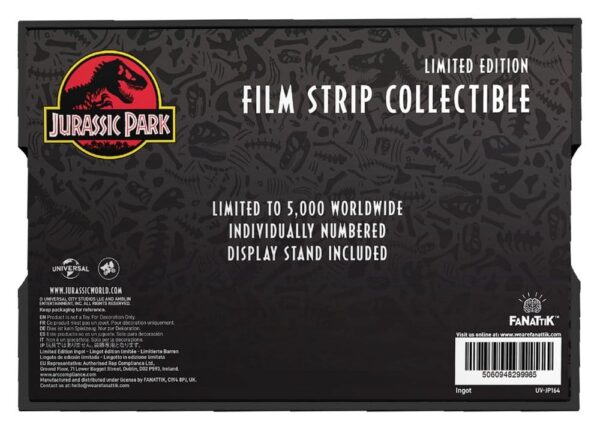 Jurassic Park Ingot Metal Film Strip Collectible 12 cm