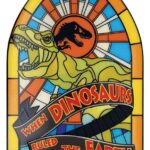 Jurassic Park Ingot Stained Glass Style Metal 11 cm