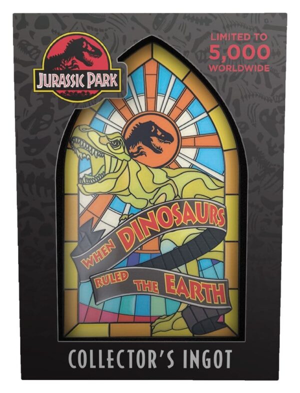 Jurassic Park Ingot Stained Glass Style Metal 11 cm