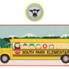South Park Desk Pad & Coaster Set Elementary School Bus