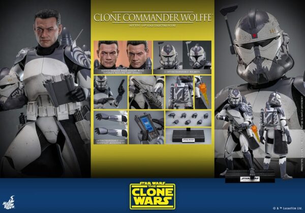 Star Wars: The Clone Wars Akció Figura 1/6 Clone Commander Wolffe 30 cm