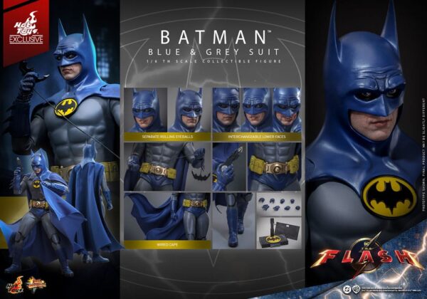 The Flash Movie Masterpiece Akció Figura 1/6 Batman (Blue & Grey Suit) Limited Edition Hot Toys Exclusive 30 cm The Flash Movie Masterpiece Akció Figura 1/6 Batman (Blue & Grey Suit) Limited Edition Hot Toys Exclusive 30 cm