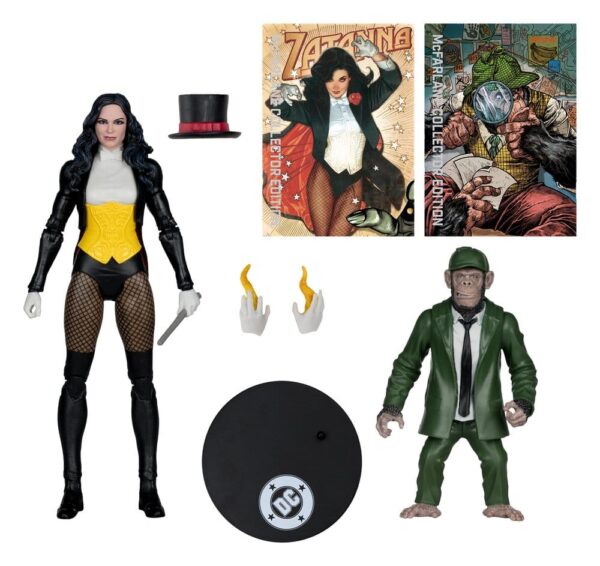 DC Multiverse McFarlane Akció Figura Zatanna with Detective Chimp Collector Edition #53 18 cm