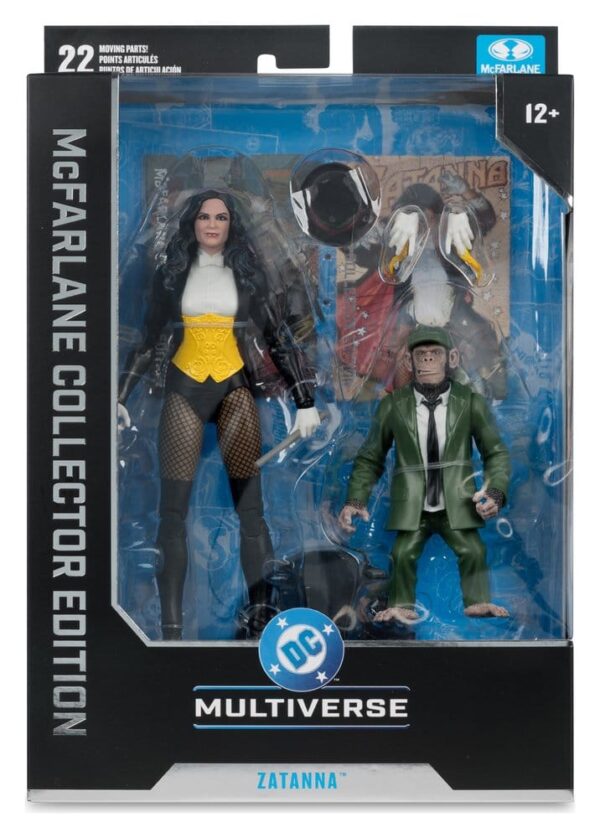 DC Multiverse McFarlane Akció Figura Zatanna with Detective Chimp Collector Edition #53 18 cm