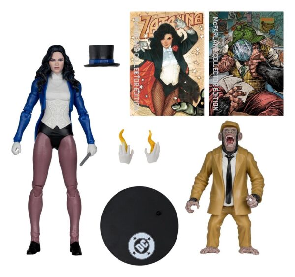 DC Multiverse McFarlane Akció Figura Zatanna with Detective Chimp Collector Edition #53 18 cm