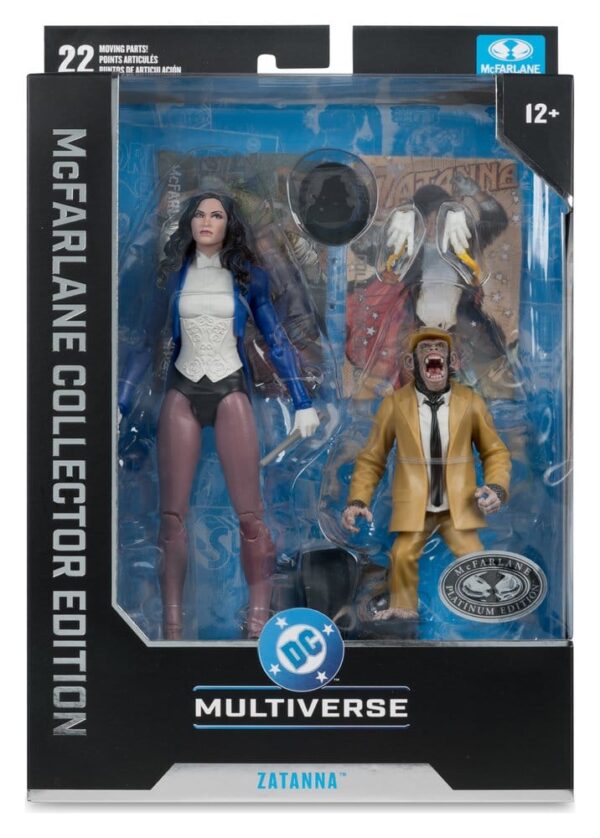 DC Multiverse McFarlane Akció Figura Zatanna with Detective Chimp Collector Edition #53 18 cm