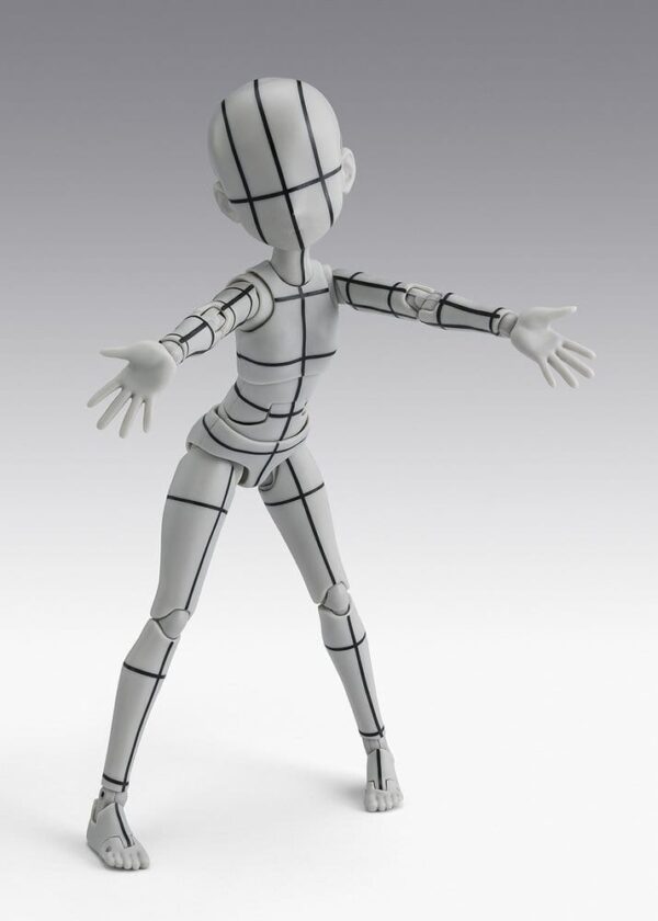 S.H.Figuarts Akció Figura Body-Chan -Ken Sugimori- Edition -Wireframe- (Gray Color Ver.) 13 cm