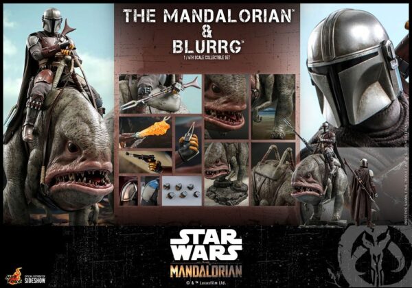 Star Wars The Mandalorian Akció Figura 2-Pack 1/6 The Mandalorian & Blurrg 37 cm