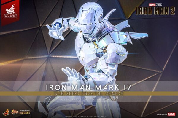Iron Man 2 Movie Masterpiece Diecast Akció Figura 1/6 Iron Man Mark IV (Sub-Zero Fractal Armor) Hot Toys Exclusive 33 cm