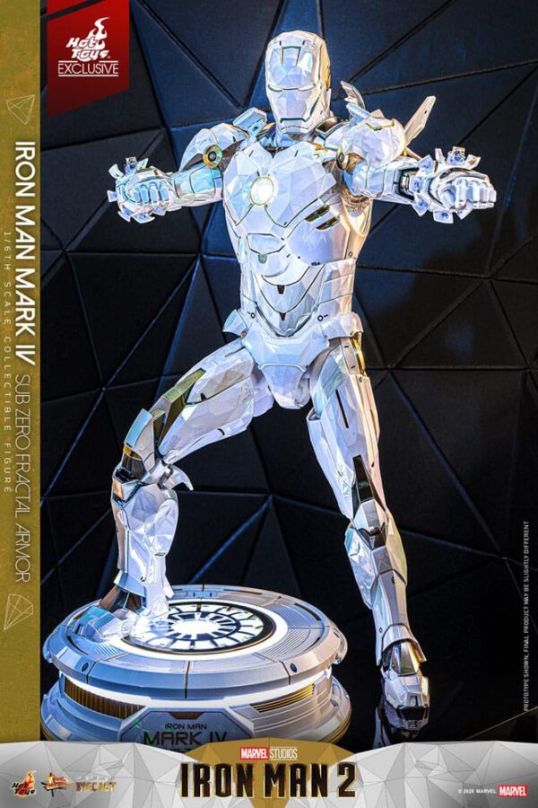 Iron Man 2 Movie Masterpiece Diecast Akció Figura 1/6 Iron Man Mark IV (Sub-Zero Fractal Armor) Hot Toys Exclusive 33 cm