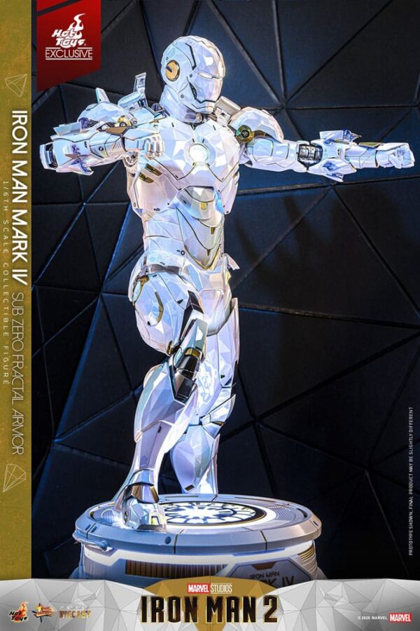 Iron Man 2 Movie Masterpiece Diecast Akció Figura 1/6 Iron Man Mark IV (Sub-Zero Fractal Armor) Hot Toys Exclusive 33 cm