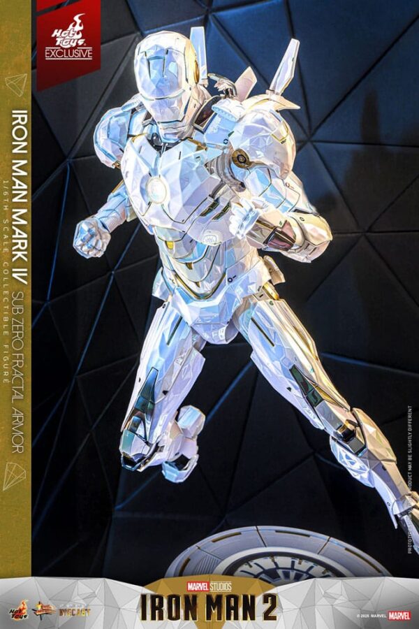 Iron Man 2 Movie Masterpiece Diecast Akció Figura 1/6 Iron Man Mark IV (Sub-Zero Fractal Armor) Hot Toys Exclusive 33 cm