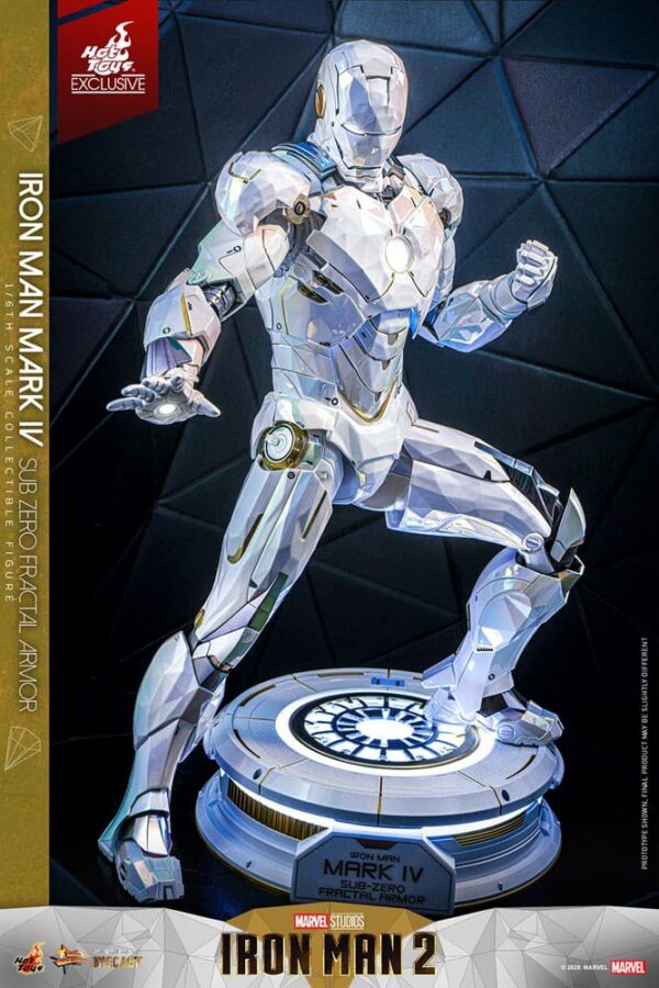 Iron Man 2 Movie Masterpiece Diecast Akció Figura 1/6 Iron Man Mark IV (Sub-Zero Fractal Armor) Hot Toys Exclusive 33 cm