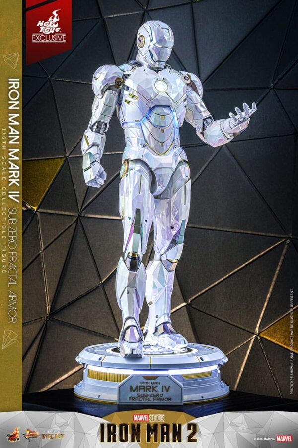 Iron Man 2 Movie Masterpiece Diecast Akció Figura 1/6 Iron Man Mark IV (Sub-Zero Fractal Armor) Hot Toys Exclusive 33 cm