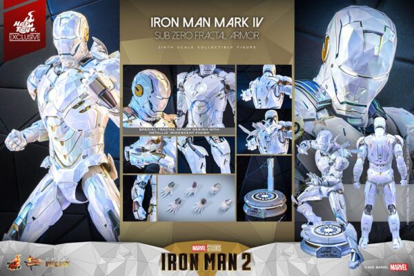 Iron Man 2 Movie Masterpiece Diecast Akció Figura 1/6 Iron Man Mark IV (Sub-Zero Fractal Armor) Hot Toys Exclusive 33 cm