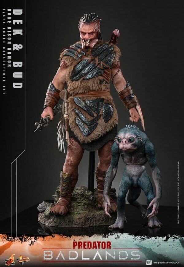 Predator: Badlands Movie Masterpiece Akció Figuras 2-Pack 1/6 Dek (Bone Bison Armor) and Bud 31 cm