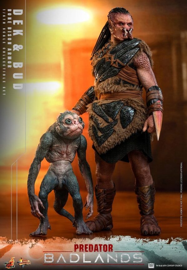 Predator: Badlands Movie Masterpiece Akció Figuras 2-Pack 1/6 Dek (Bone Bison Armor) and Bud 31 cm