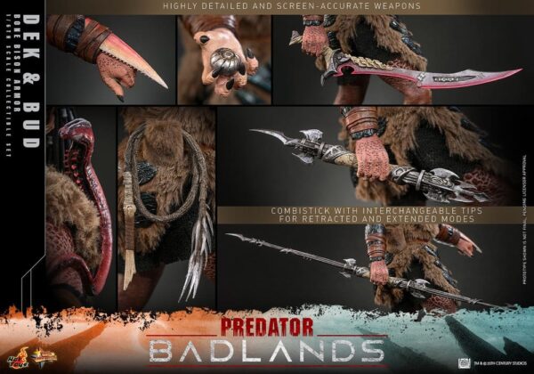 Predator: Badlands Movie Masterpiece Akció Figuras 2-Pack 1/6 Dek (Bone Bison Armor) and Bud 31 cm