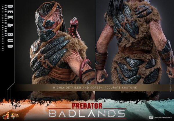 Predator: Badlands Movie Masterpiece Akció Figuras 2-Pack 1/6 Dek (Bone Bison Armor) and Bud 31 cm