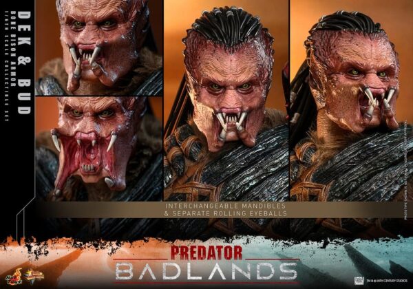 Predator: Badlands Movie Masterpiece Akció Figuras 2-Pack 1/6 Dek (Bone Bison Armor) and Bud 31 cm