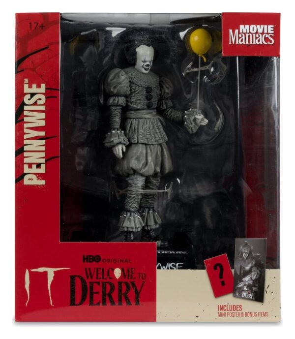 It Welcome to Derry Movie Maniacs Figura Pennywise (Black & White) 16 cm