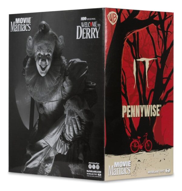 It Welcome to Derry Movie Maniacs Figura Pennywise (Black & White) 16 cm