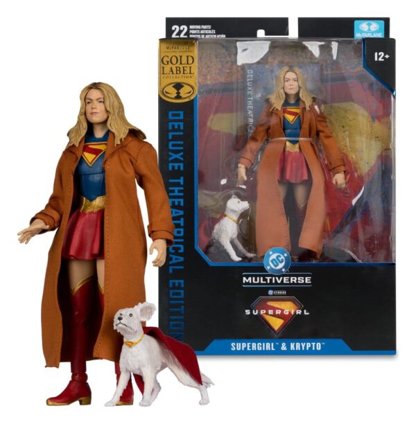 Supergirl (2026) DC Theatrical Deluxe Edition Akció Figura Supergirl & Krypto (Gold Label) 17 cm