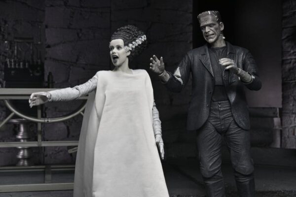 Universal Monsters 2-Pack Akció Figura Bride of Frankenstein 90th Anniversary The Monster & His Mate (B&W) 18 cm