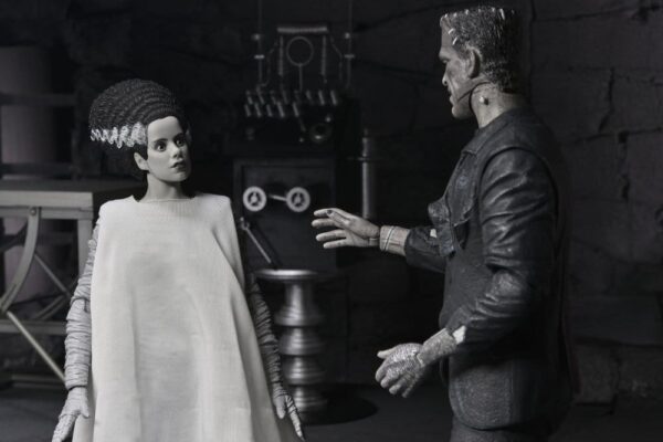 Universal Monsters 2-Pack Akció Figura Bride of Frankenstein 90th Anniversary The Monster & His Mate (B&W) 18 cm
