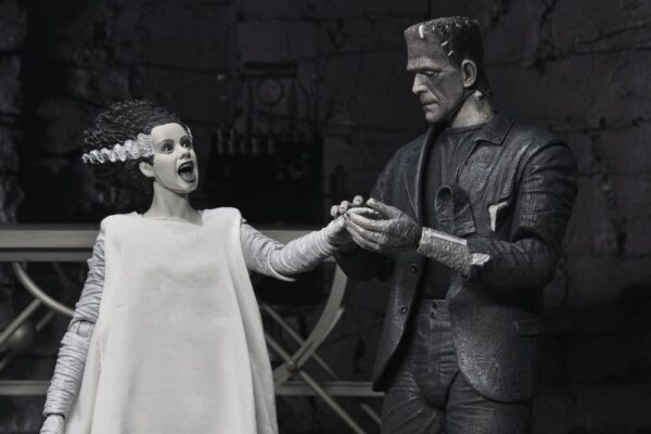 Universal Monsters 2-Pack Akció Figura Bride of Frankenstein 90th Anniversary The Monster & His Mate (B&W) 18 cm