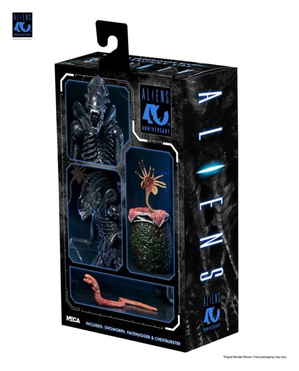 Aliens Ultimate Akció Figura Warrior (1986) Xenomorph Black (40th Anniversary) 23 cm