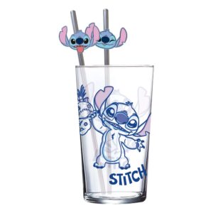 Stitch Pohár Üveg szivószálakkal
