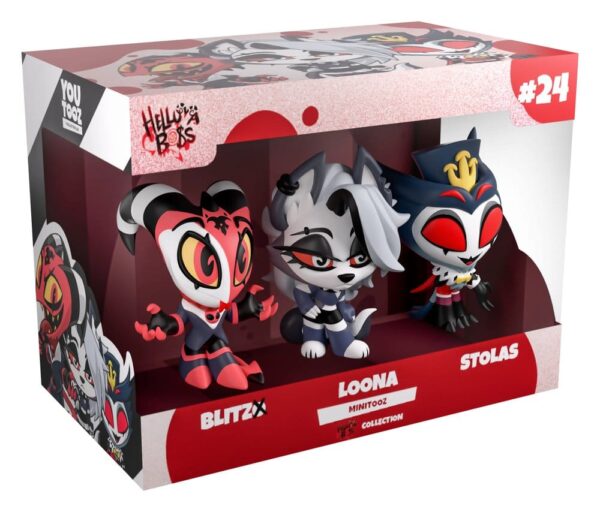 Helluva Boss Mini Tooz Mini Figuras 3-Pack Blitzo, Loona & Stolas