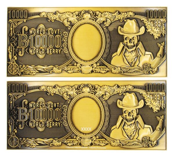 One Piece Replika 10,000 World Berry Metal Banknote 6 x 15 cm