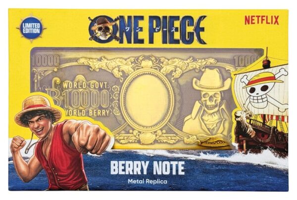 One Piece Replika 10,000 World Berry Metal Banknote 6 x 15 cm