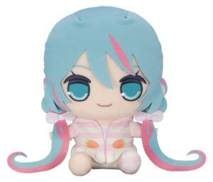 Hatsune Miku Kyurumaru Big Plüss Figura Rabbit Ear Hood Pajama 28 cm