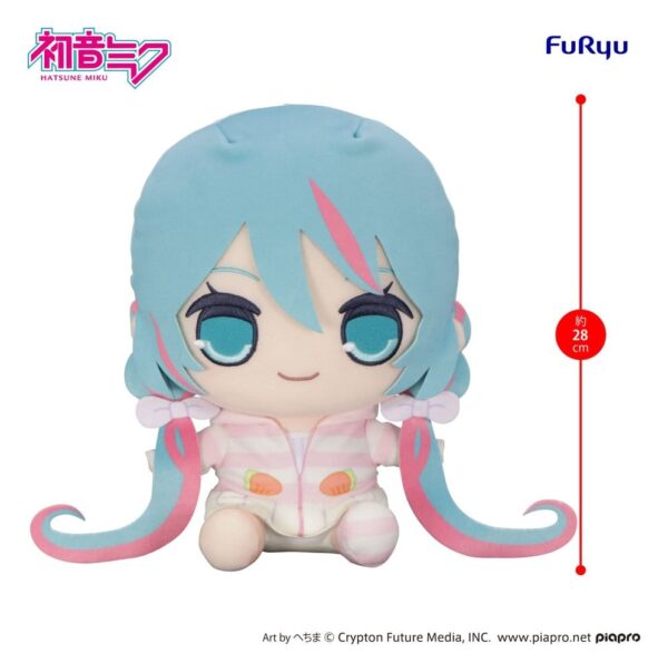 Hatsune Miku Kyurumaru Big Plüss Figura Rabbit Ear Hood Pajama 28 cm