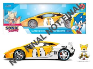 Sonic Diecast Jármű 1:24 Tails Lamborghini Huracan 19 cm