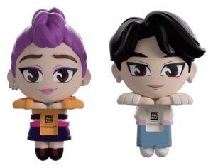 KPop Demon Hunters Vinyl Figuras Jinu & Rumi Monitor Buddiez 6 cm