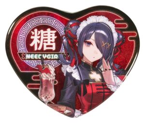 Needy Streamer Overload Needy Streamer Chinese Restaurant Series Heart-Shaped Pinback Button Ame
